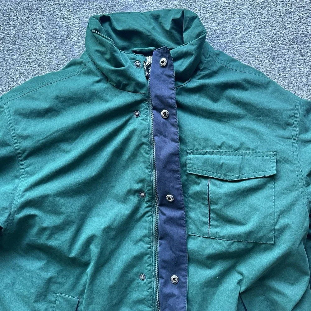 VTG Chaps Ralph Lauren Men's Green Fleece Lined Windbreaker Jacket M 90s Y2K‎